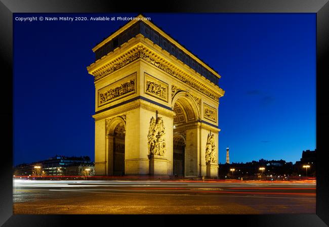 Arc de Triomphe, Paris, France Framed Print by Navin Mistry