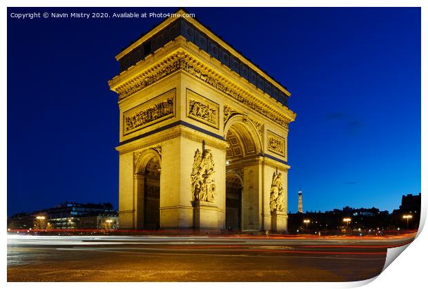Arc de Triomphe, Paris, France Print by Navin Mistry