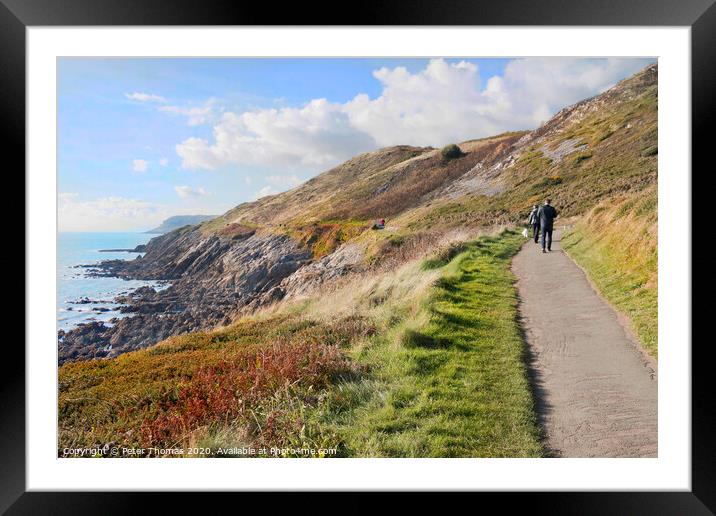 Langland Bay coastal walk to Caswell Bay Gower  Framed Mounted Print by Peter Thomas