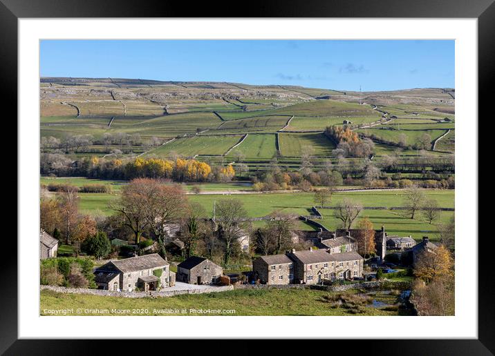 Kilnsey village in Wharfedale North Yorkshire Framed Mounted Print by Graham Moore