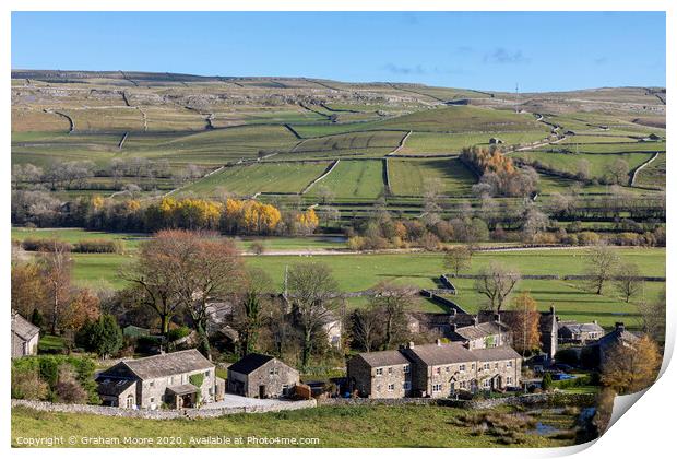 Kilnsey village in Wharfedale North Yorkshire Print by Graham Moore