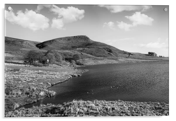 Embsay reservoir and Embsay Crag Acrylic by Graham Moore