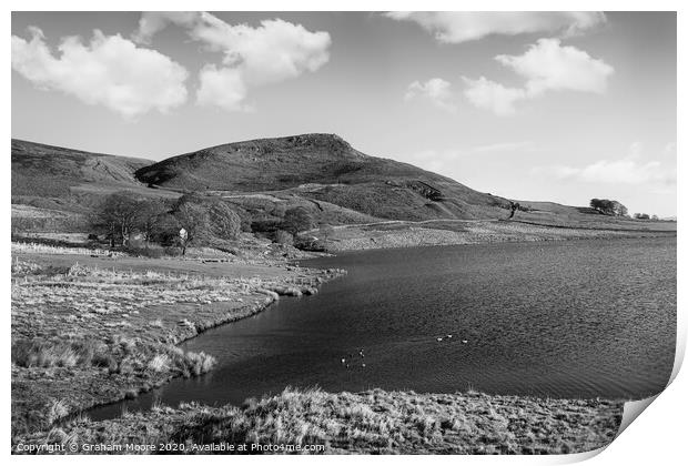 Embsay reservoir and Embsay Crag Print by Graham Moore