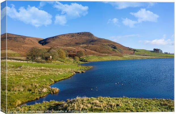 Embsay reservoir and Embsay Crag Canvas Print by Graham Moore