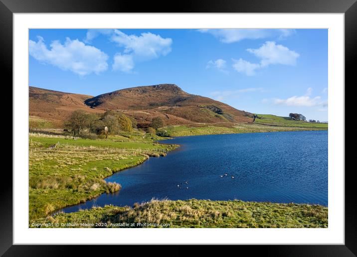 Embsay reservoir and Embsay Crag Framed Mounted Print by Graham Moore