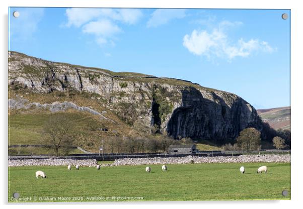 Kilnsey Crag Wharfedale Acrylic by Graham Moore