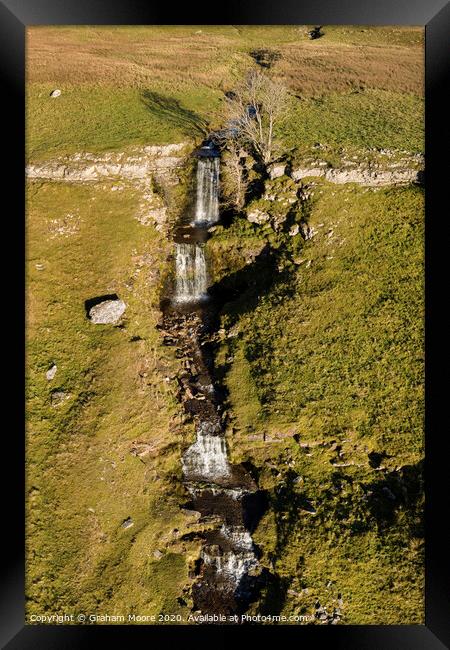 Cray Falls Wharfedale North Yorkshire from above Framed Print by Graham Moore