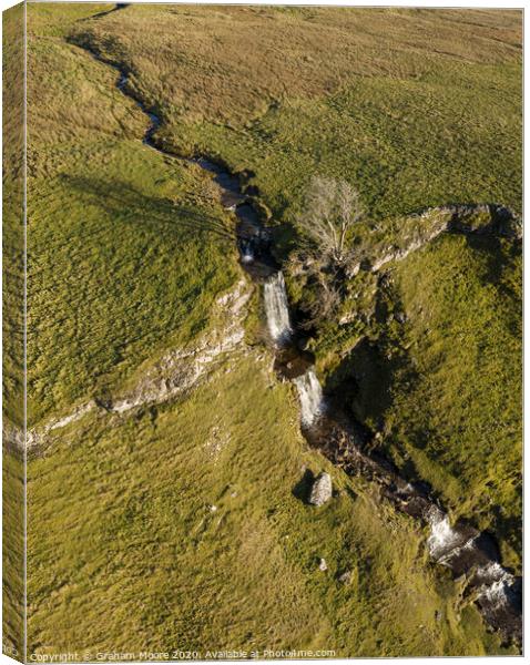 Cray Falls Wharfedale North Yorkshire from above Canvas Print by Graham Moore