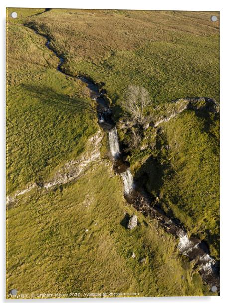 Cray Falls Wharfedale North Yorkshire from above Acrylic by Graham Moore