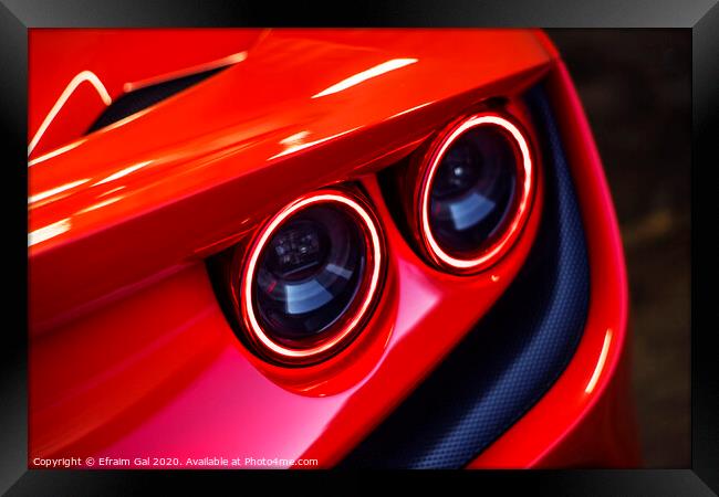 Ferrari rear lights Framed Print by Efraim Gal