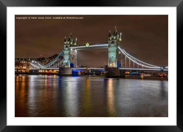 Tower Bridge Framed Mounted Print by Peter Jones