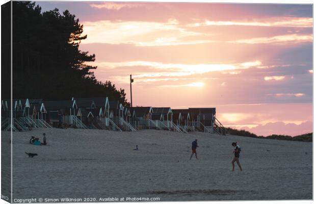 Evening on the Beach Canvas Print by Simon Wilkinson