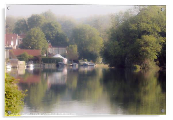 Dull Day River Acrylic by Graeme B