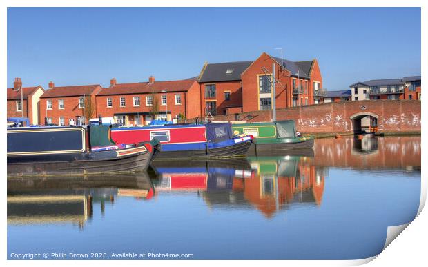Canal Basin, Stourport on Severn - Colour Version Print by Philip Brown