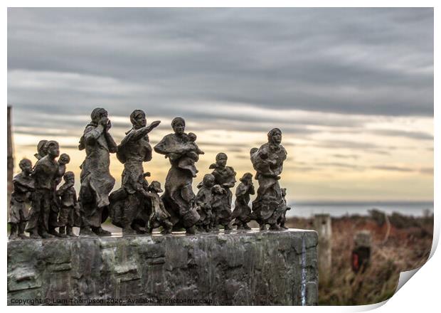 A memorial of families looking out to sea for lost Print by Liam Thompson