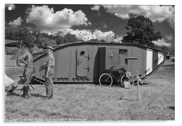 British WW1 Tank Acrylic by Richard Ashbee