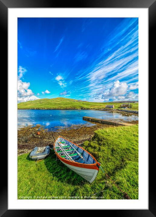Tranquil setting at Whiteness Voe, Shetland Framed Mounted Print by Richard Ashbee