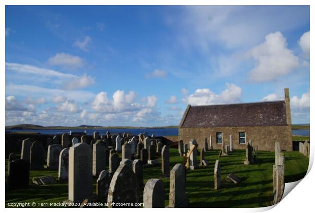 Old Coastal church Print by Terri Mackay