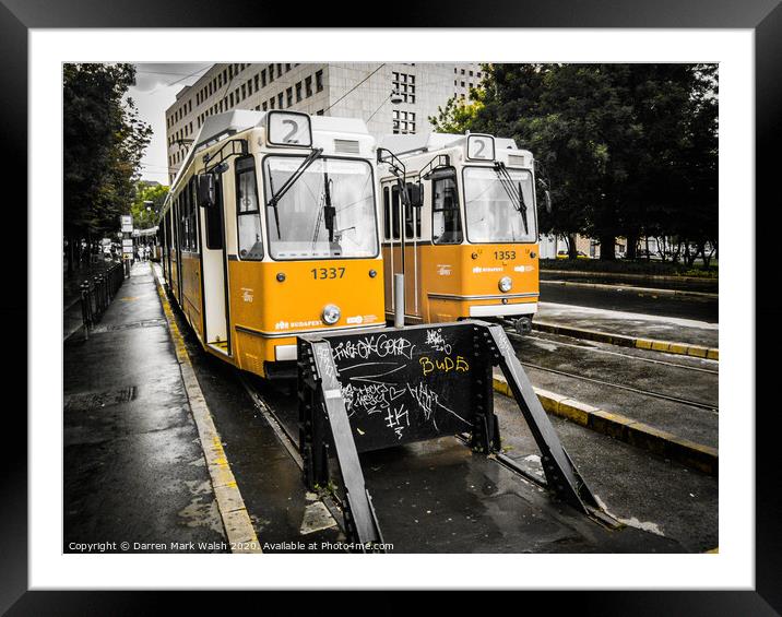 Two Trams  Framed Mounted Print by Darren Mark Walsh