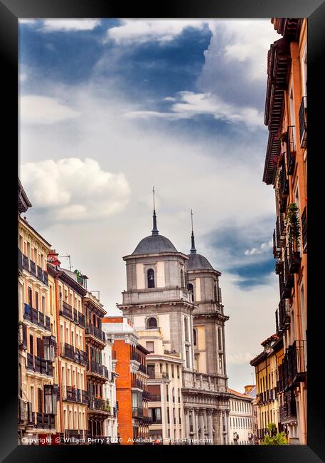 Santa Iglesia Collegiata de San Isidro Church Street Madrid Spain Framed Print by William Perry