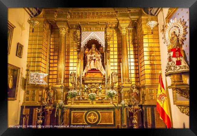 Basilica Altar Mary Jesus Statue Santa Iglesia Collegiata de San Isidro Madrid Spain Framed Print by William Perry