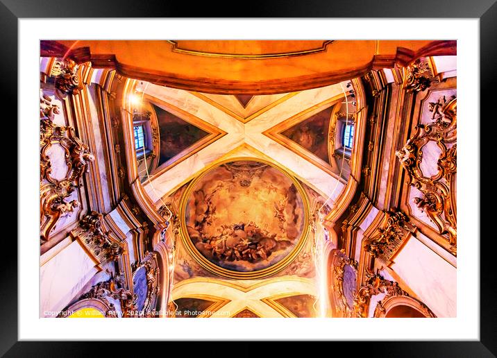 Dome Saint Michael's Basilica Pontifica de San Miguel Madrid Spain Framed Mounted Print by William Perry