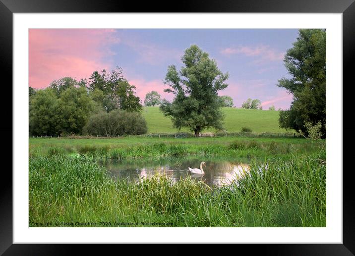 Gloucestershire Cotswold Landscape  Framed Mounted Print by Alison Chambers