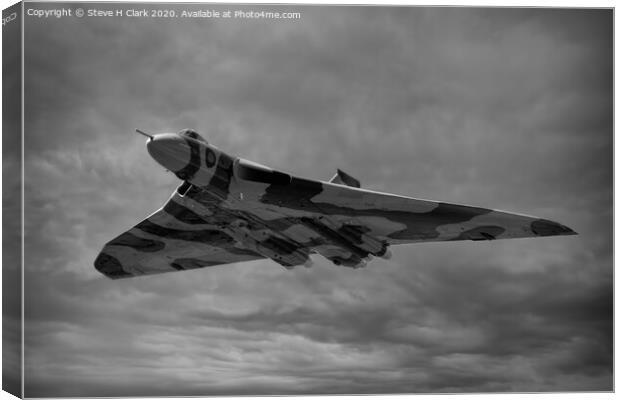 Vulcan Bomber - Black and White Canvas Print by Steve H Clark
