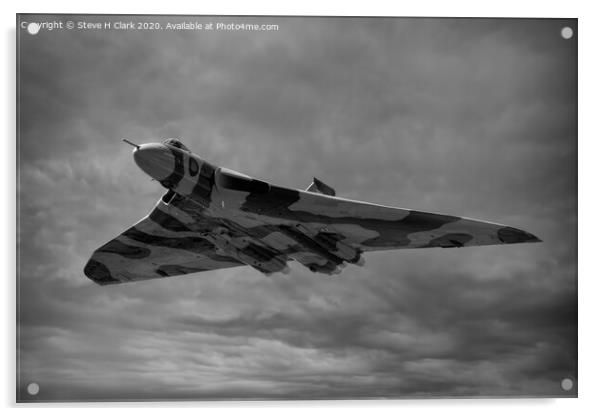 Vulcan Bomber - Black and White Acrylic by Steve H Clark
