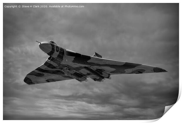 Vulcan Bomber - Black and White Print by Steve H Clark