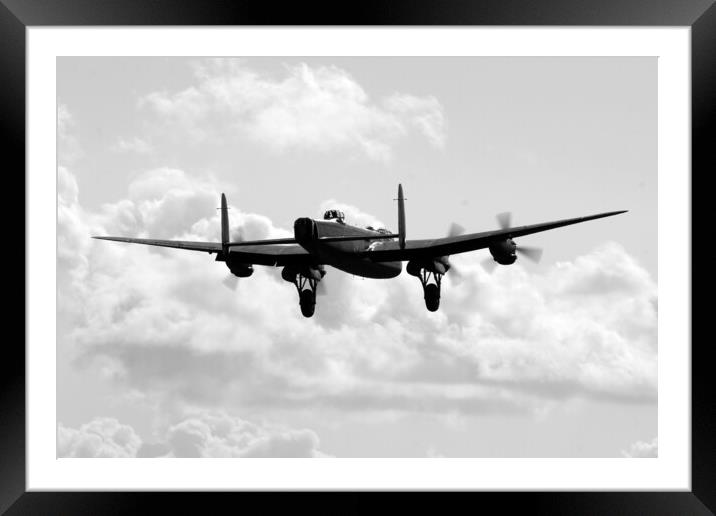 Lancaster Bomber Landing Framed Mounted Print by J Biggadike