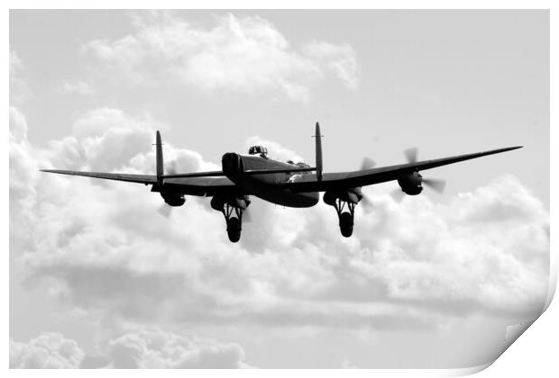 Lancaster Bomber Landing Print by J Biggadike
