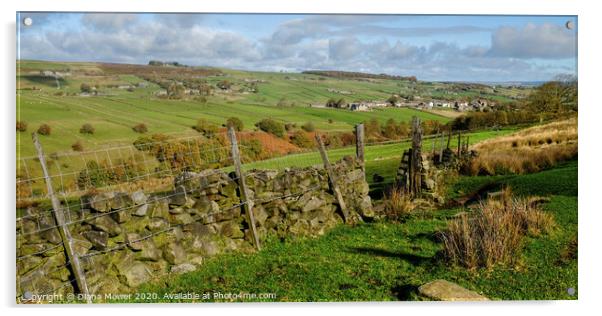 Yorkshire Dales Near Haworth  Acrylic by Diana Mower