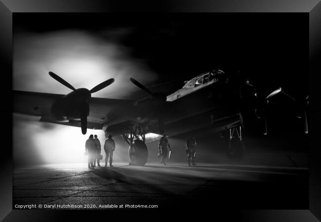 A safe return. The aircrew of a Lancaster bomber Framed Print by Daryl Peter Hutchinson