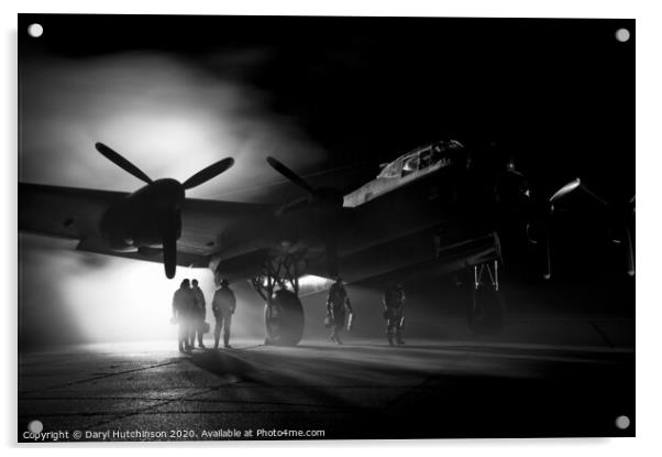 A safe return. The aircrew of a Lancaster bomber Acrylic by Daryl Peter Hutchinson