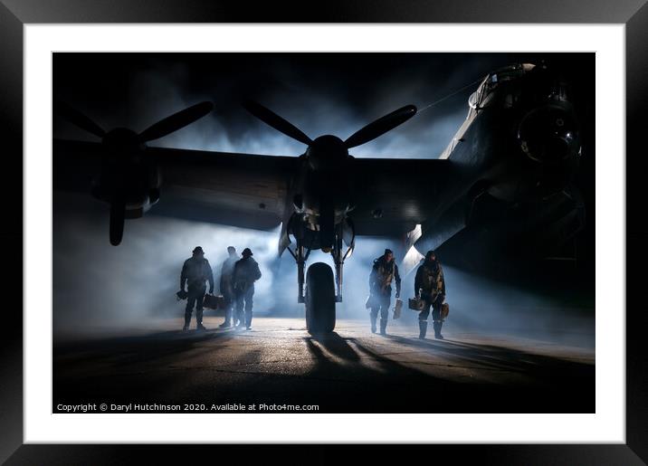 Safe return - The aircrew of a Lancaster bomber Framed Mounted Print by Daryl Peter Hutchinson