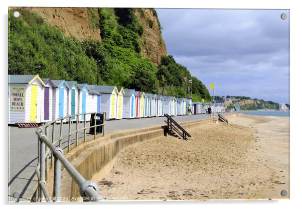 Small Hope beach at Shanklin on the Isle of Wight. Acrylic by john hill
