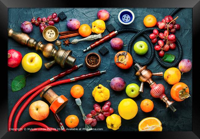 Turkish hookah on fruits Framed Print by Mykola Lunov Mykola