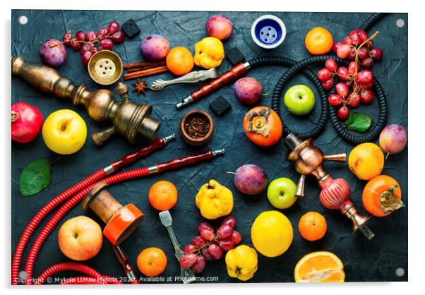 Turkish hookah on fruits Acrylic by Mykola Lunov Mykola