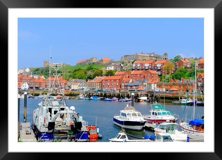 Whitby old town from  the quay on the river Esk in Yorkshire. Framed Mounted Print by john hill