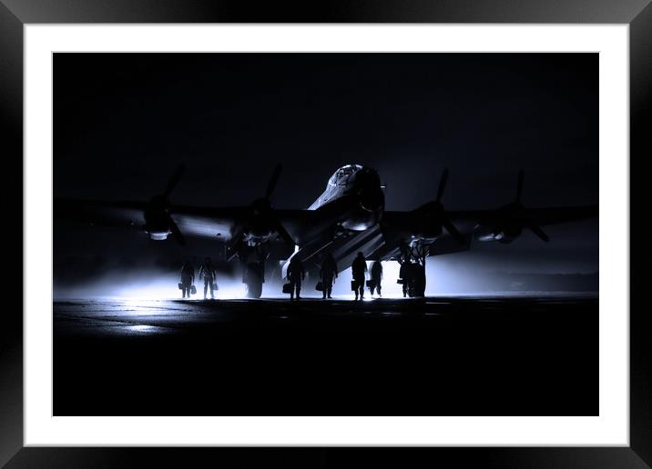Lancaster Bomber Crew Framed Mounted Print by J Biggadike