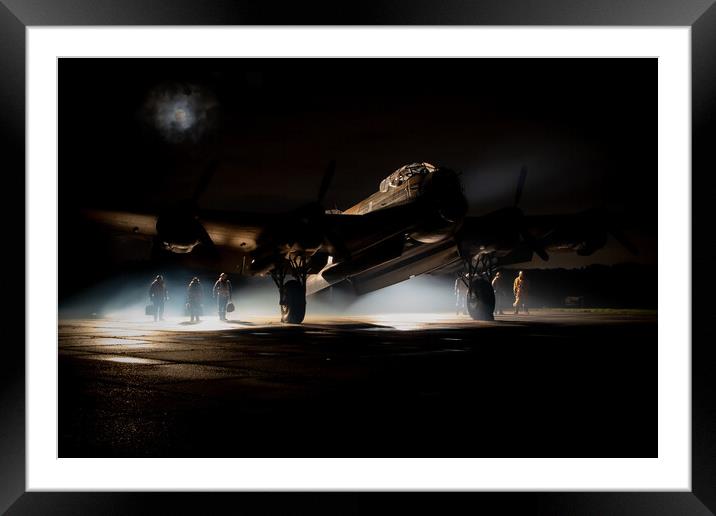 Lancaster Bomber Moon Framed Mounted Print by J Biggadike