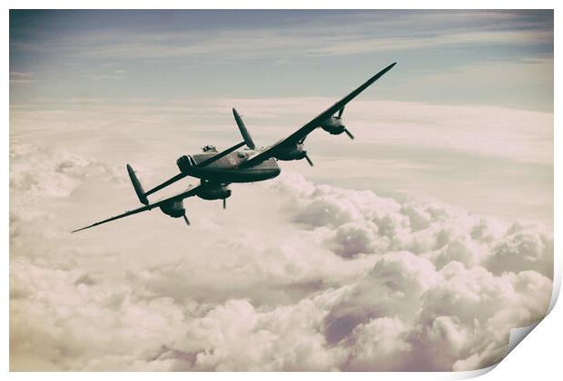 Lancaster Bomber - On a Wing Print by J Biggadike