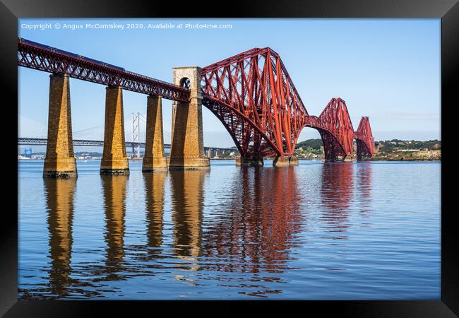Forth Bridge reflections Framed Print by Angus McComiskey