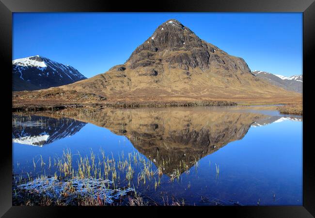 Buachaille Etive Mor reflection Framed Print by MIKE HUTTON