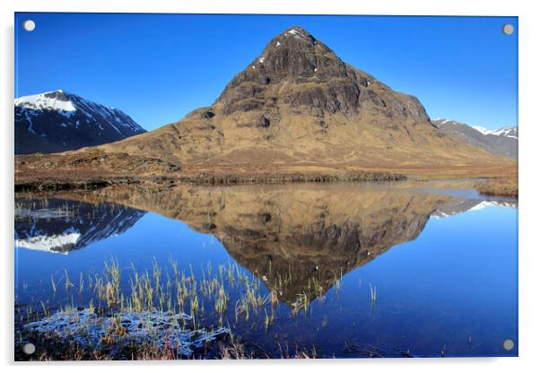 Buachaille Etive Mor reflection Acrylic by MIKE HUTTON