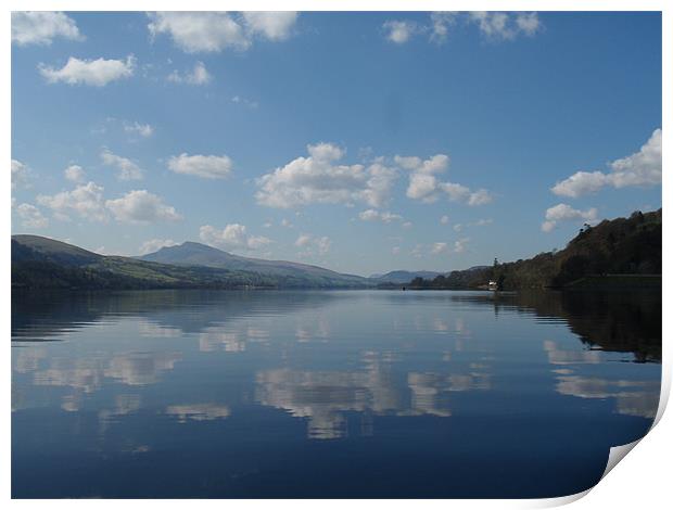 Bala Lake on a clear day Print by neal frost