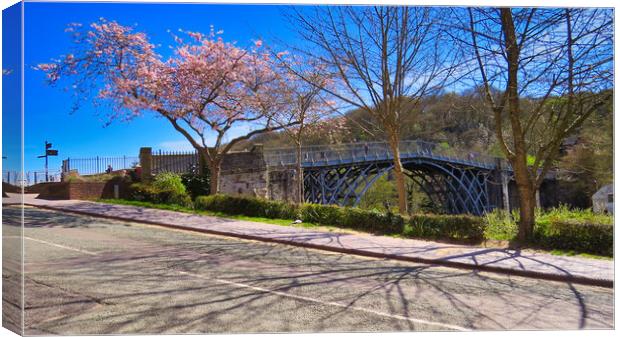  Ironbridge on the River Severn in Shropshire Canvas Print by simon alun hark