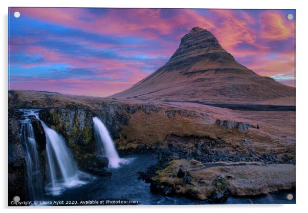Arrowhead mountain - Iceland Acrylic by Laura Aykit
