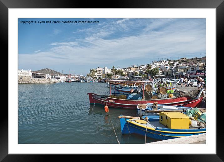 Elounda Harbour Crete Framed Mounted Print by Lynn Bolt